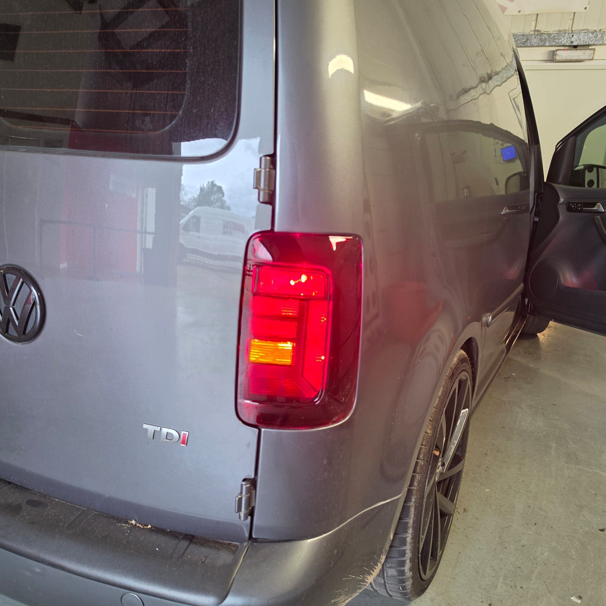 Front and rear lighting changes on a VW Caddy for a cleaner modern look