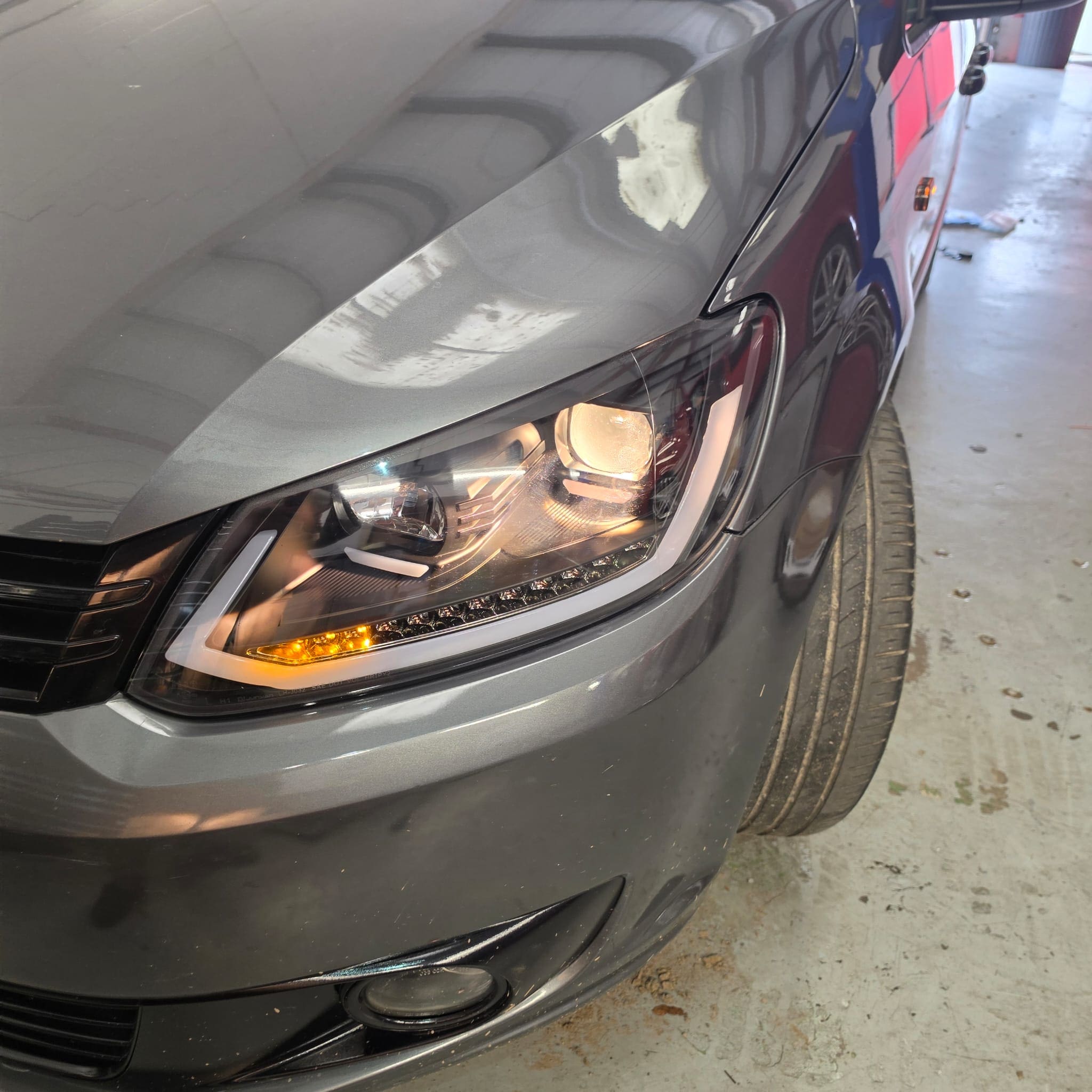 Sharper modern lighting look on a VW Caddy after headlight and rear light upgrade