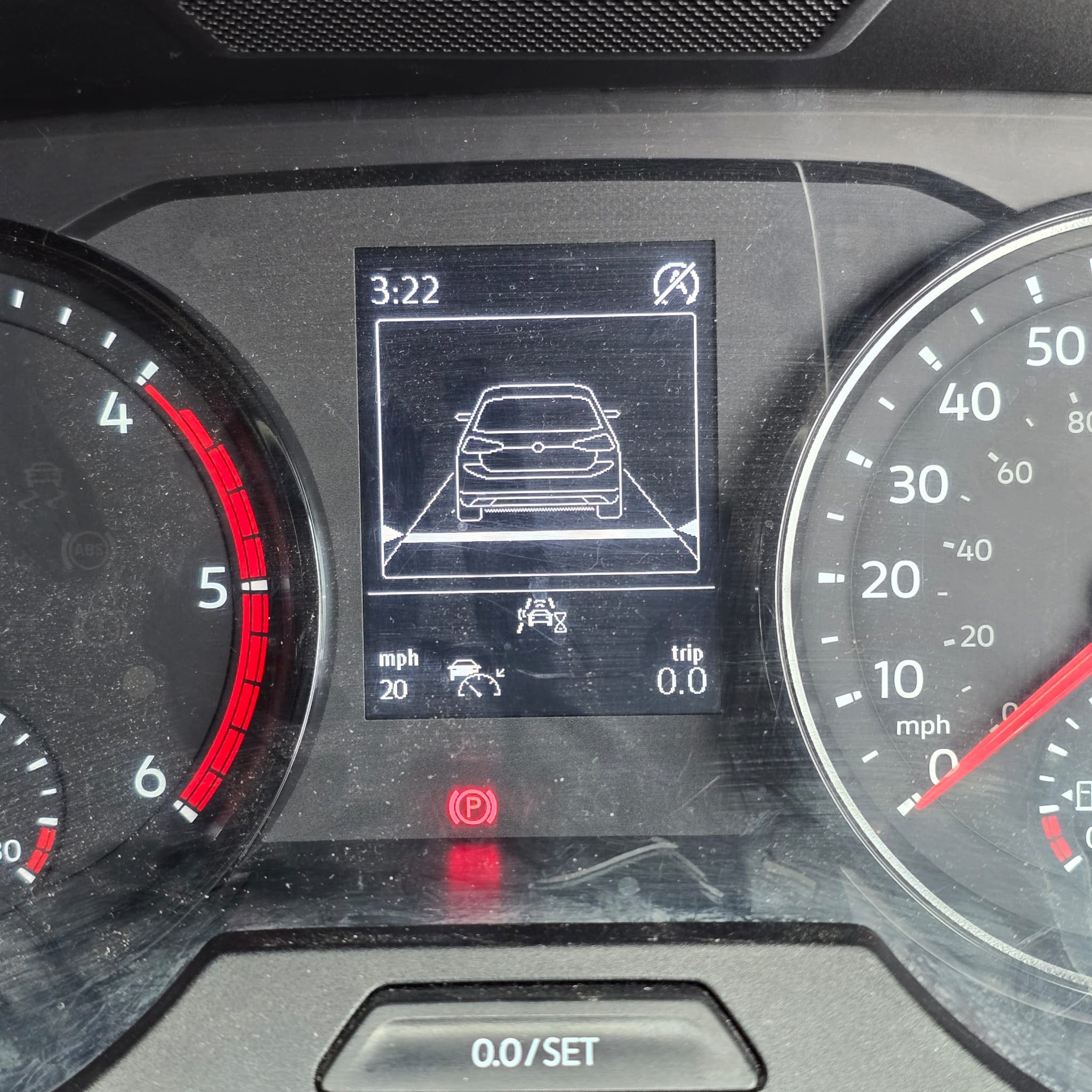 Retrimmed leather steering wheel prepared for Volkswagen Crafter retrofit with multifunction controls