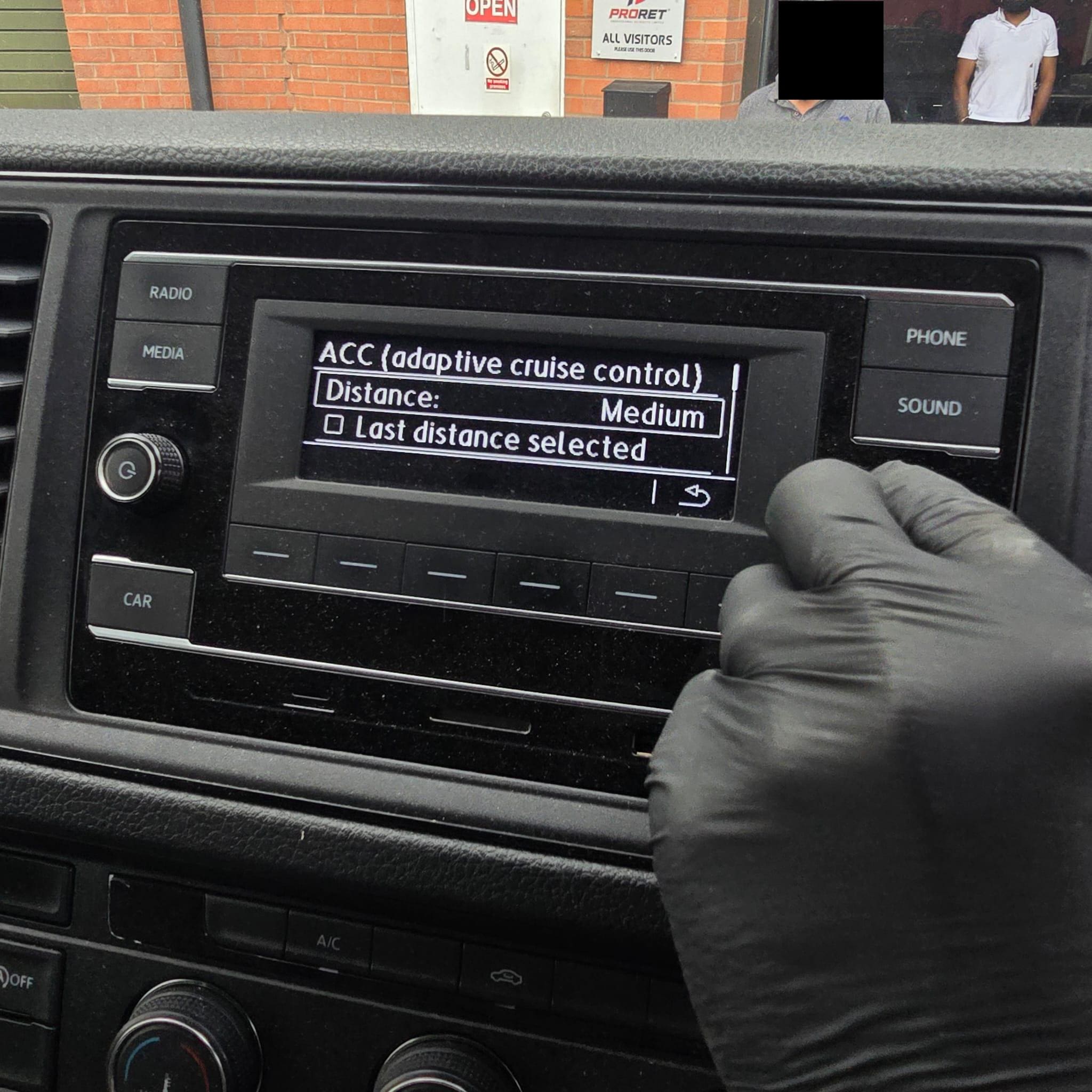 Adaptive Cruise Control and steering wheel controls retrofit on Volkswagen Crafter