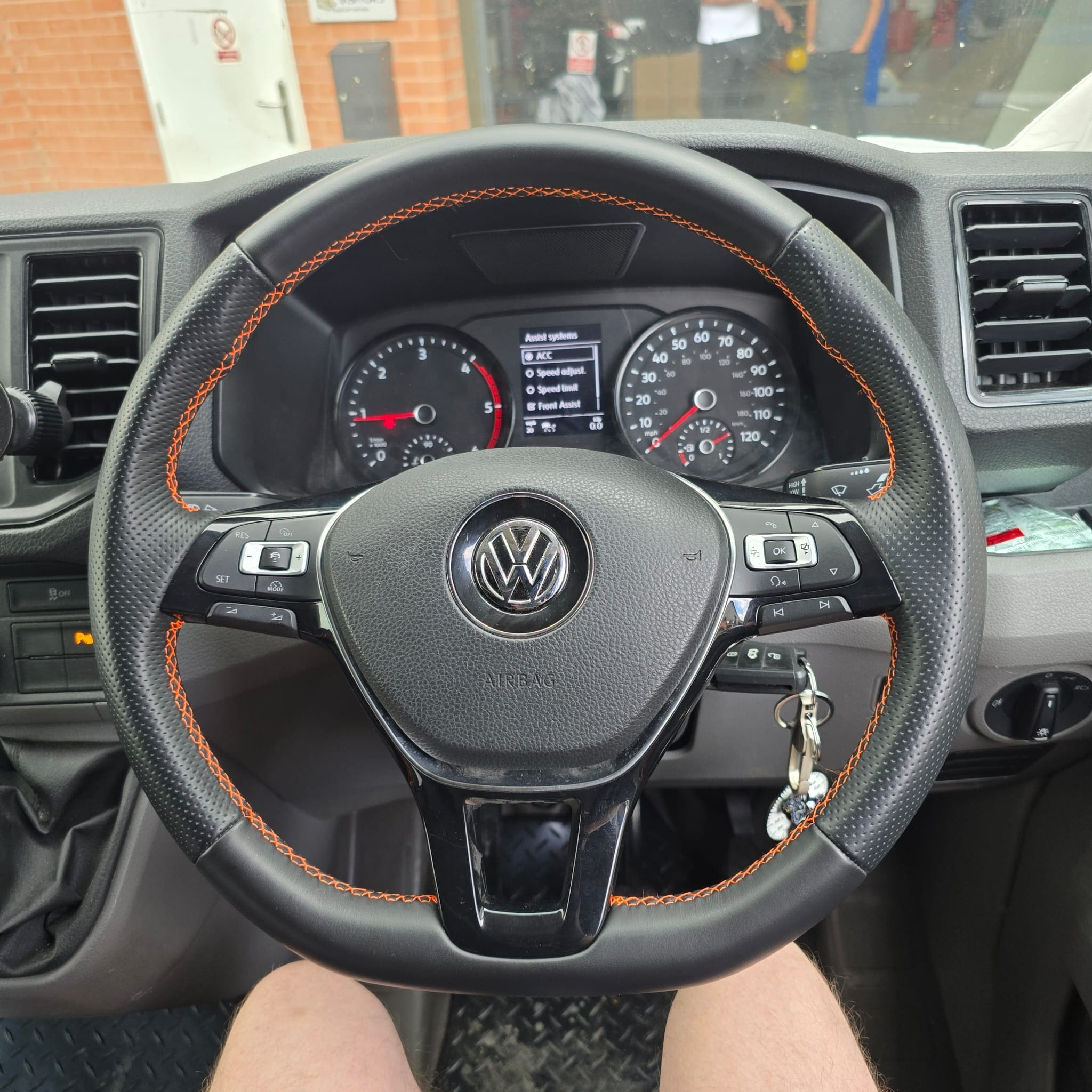 Volkswagen Crafter with multifunction steering wheel upgrade, Adaptive Cruise Control, and digital speedometer retrofit