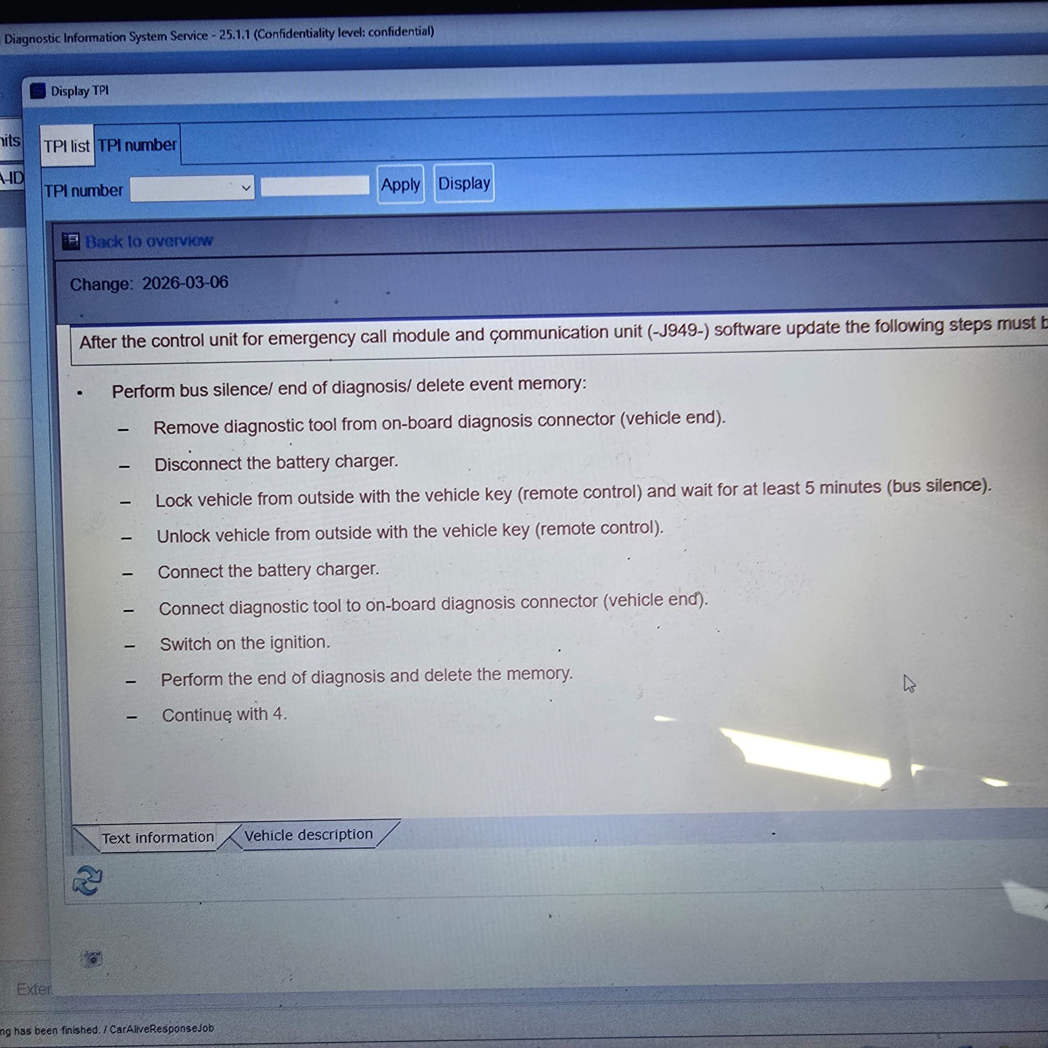 VW Crafter software update process for telematics and engine control modules