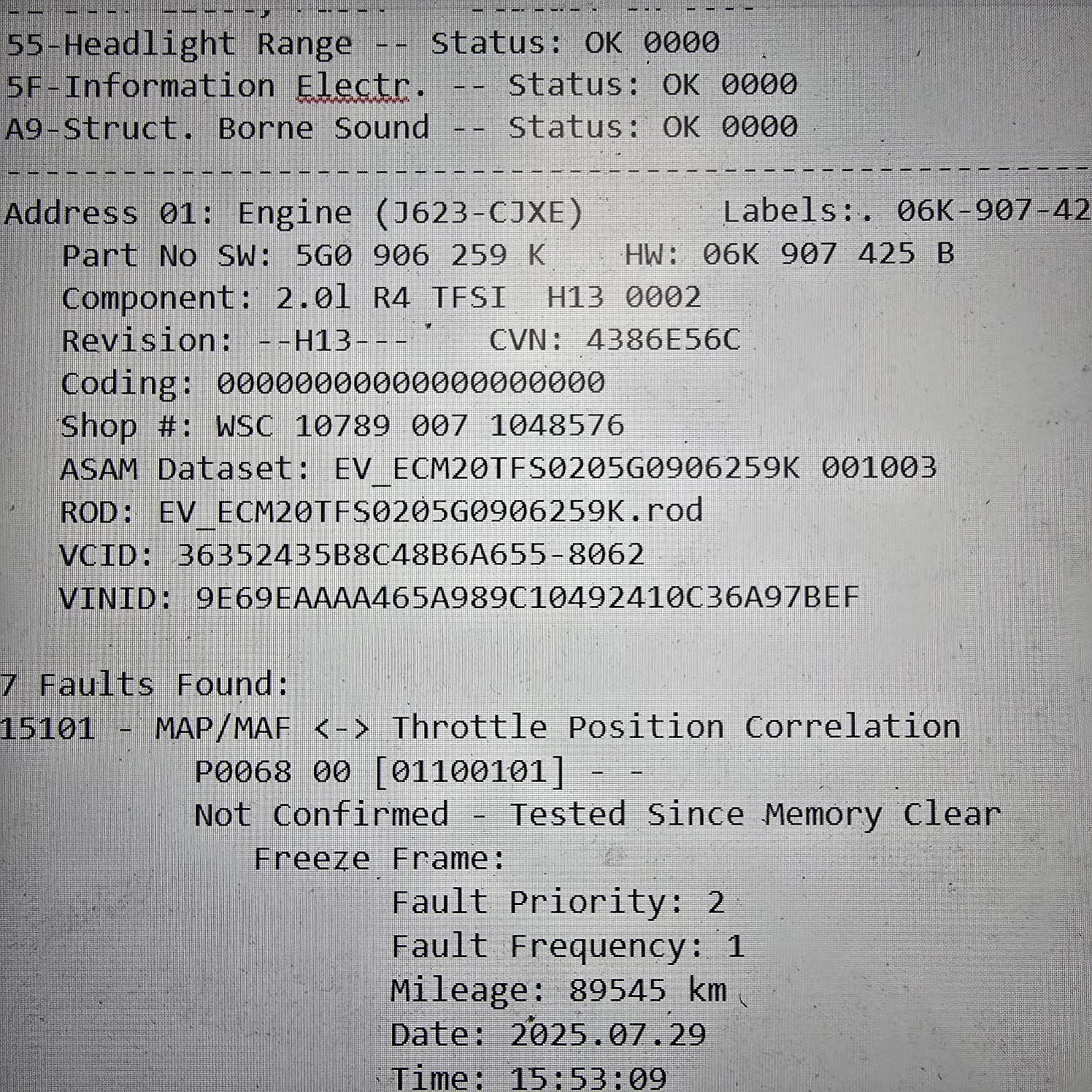 VW Golf Mk7 GTI ECU diagnostics and coding