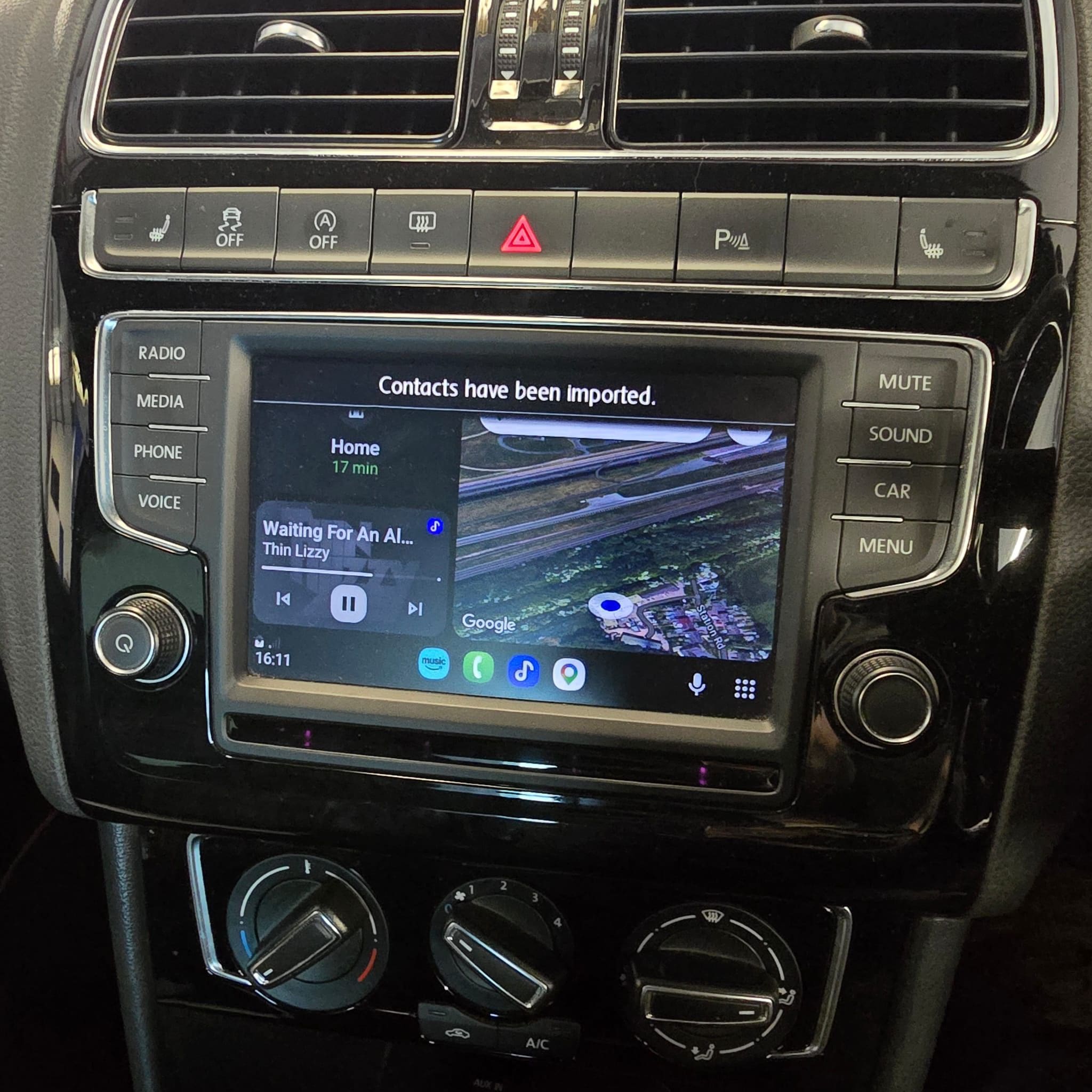 VW Polo infotainment menu after App-Connect activation with OEM licensing applied