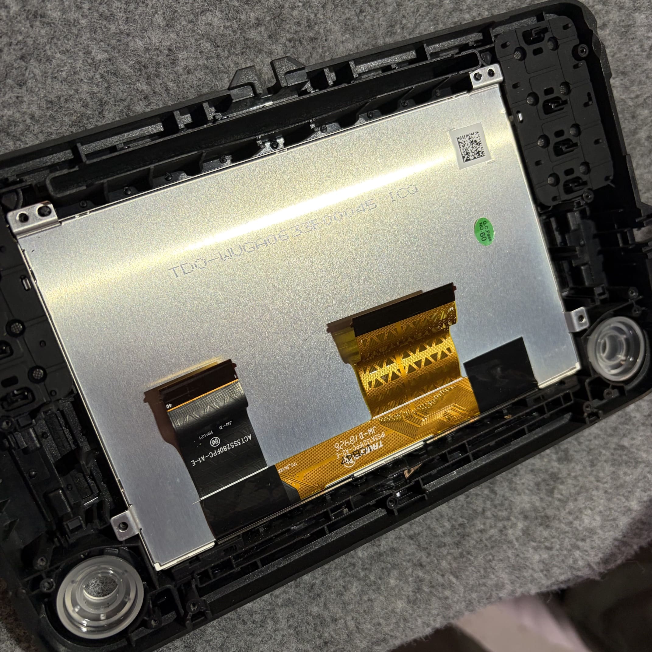 VW sat nav touchscreen repair with LCD digitizer assembly fitted