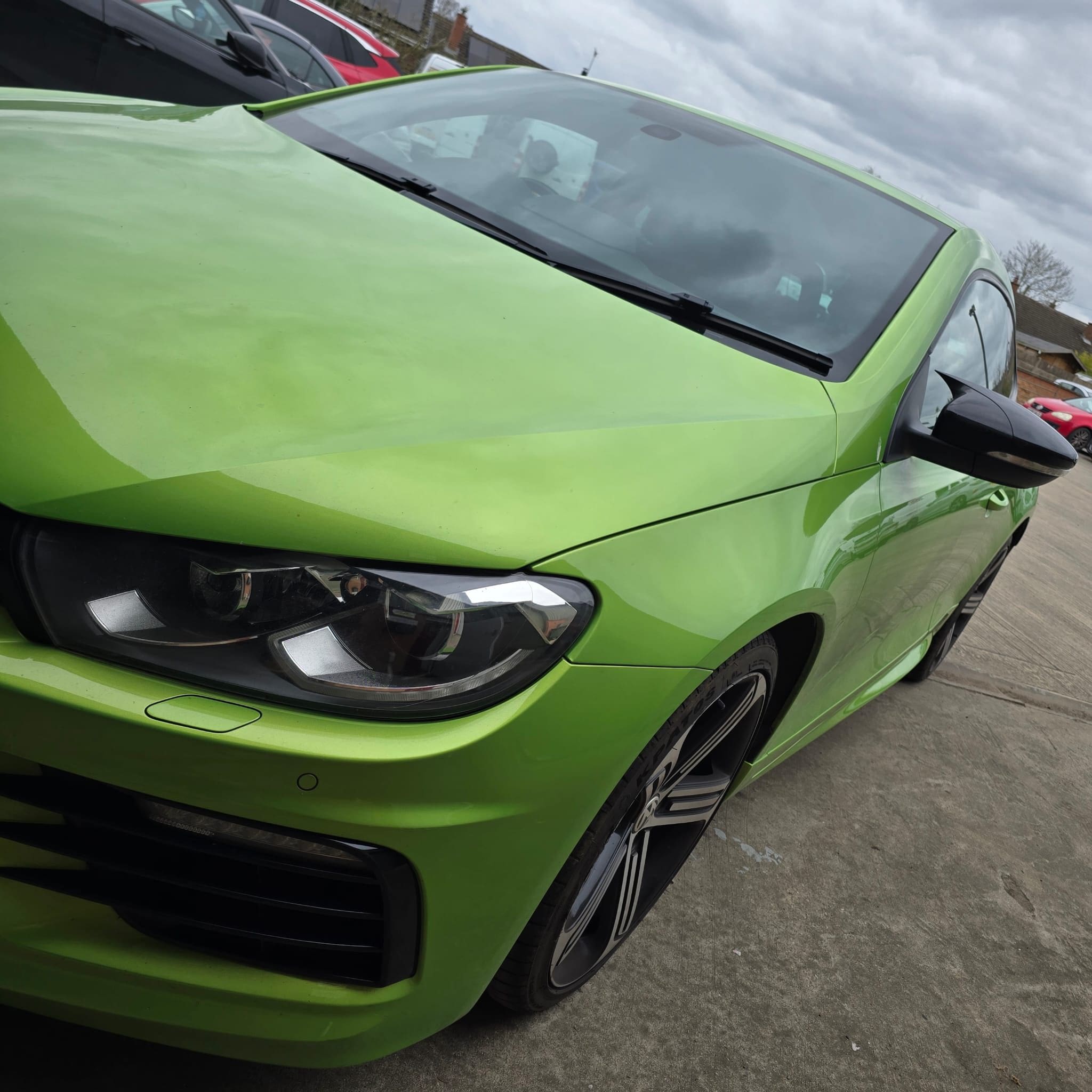VW Scirocco 2015 in the workshop for OEM cruise control retrofit work