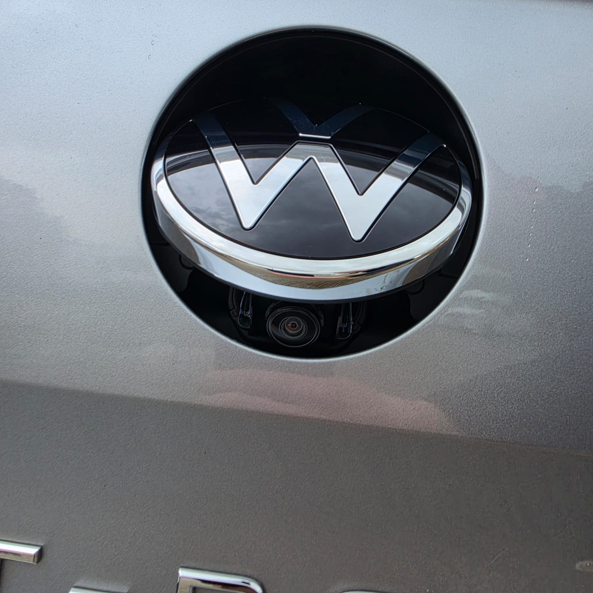 Completed Volkswagen T-Roc rear-view camera retrofit with factory-style finish