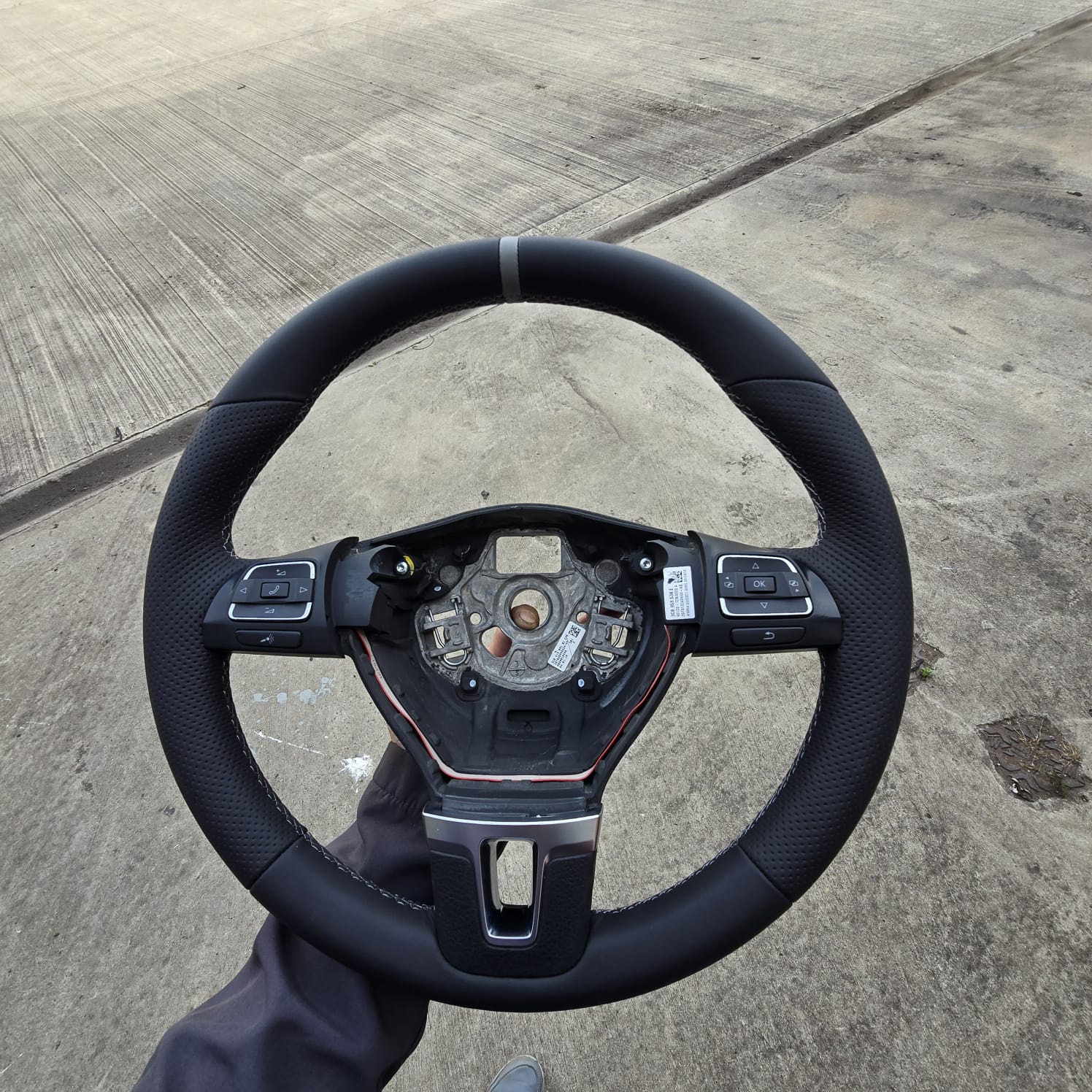 Custom Leather Steering Wheel VW T5.1