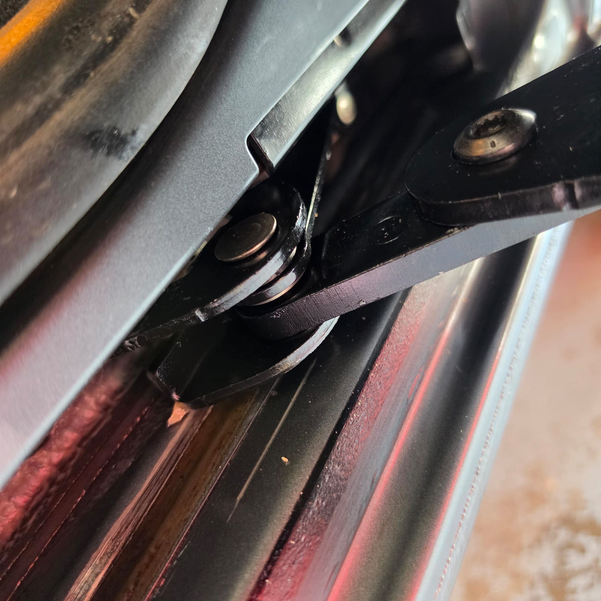 VW T5.1 twin sliding door components assessed for bottom roller replacement and repair