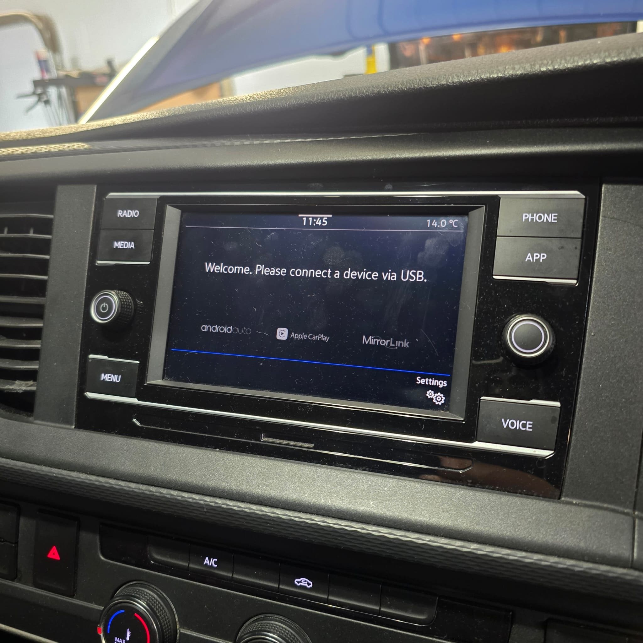 VW T6.1 head unit after function restore activation with Android Auto support available