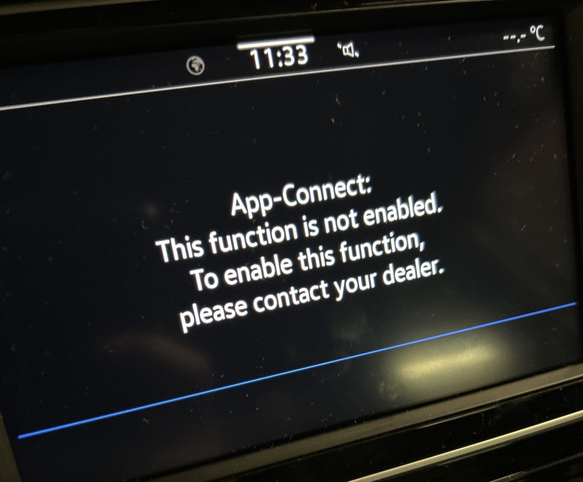 VW T6.1 screen and diagnostic setup used to restore App-Connect and Android Auto functionality