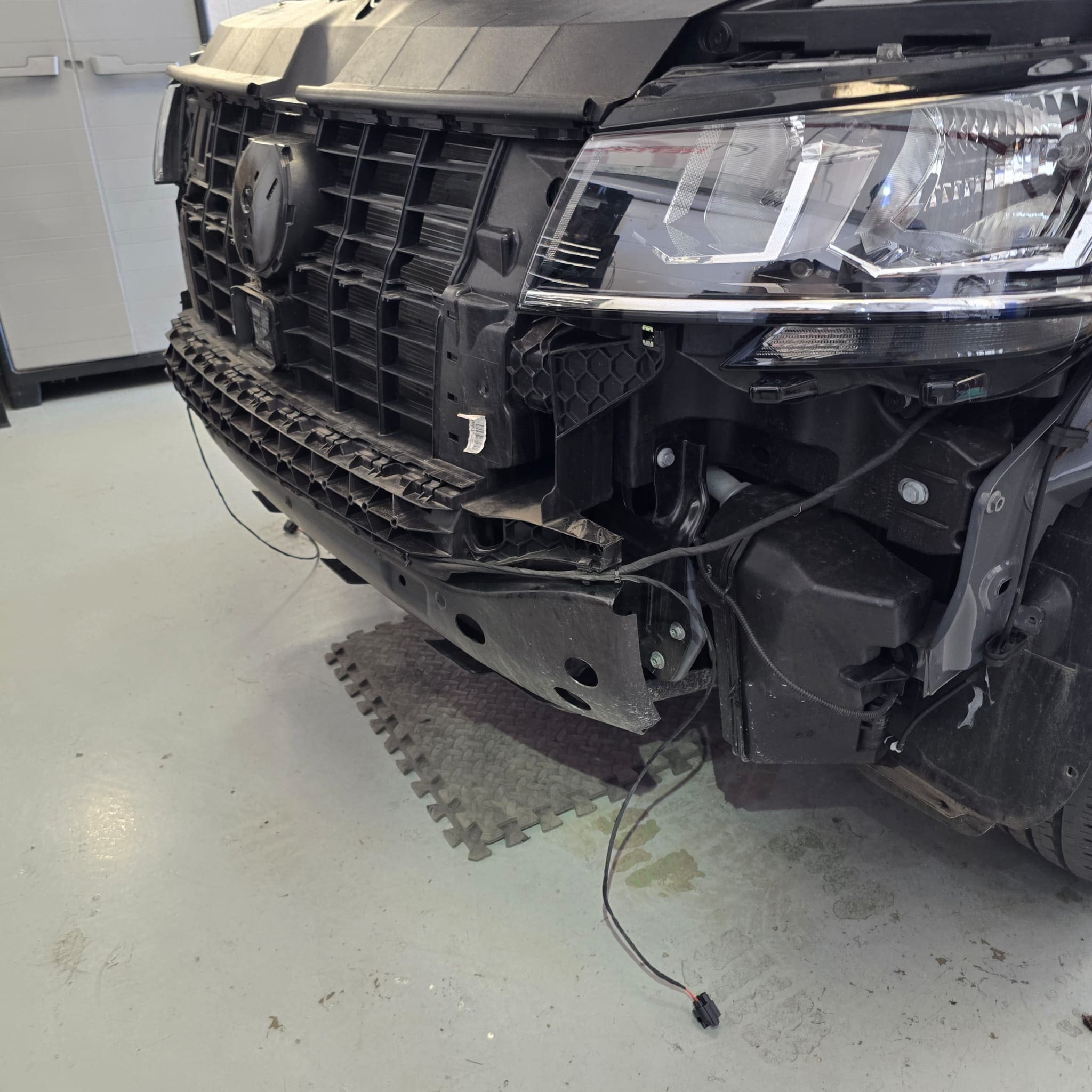 Completed front fog light retrofit on a VW T6.1 with OEM-style fitment