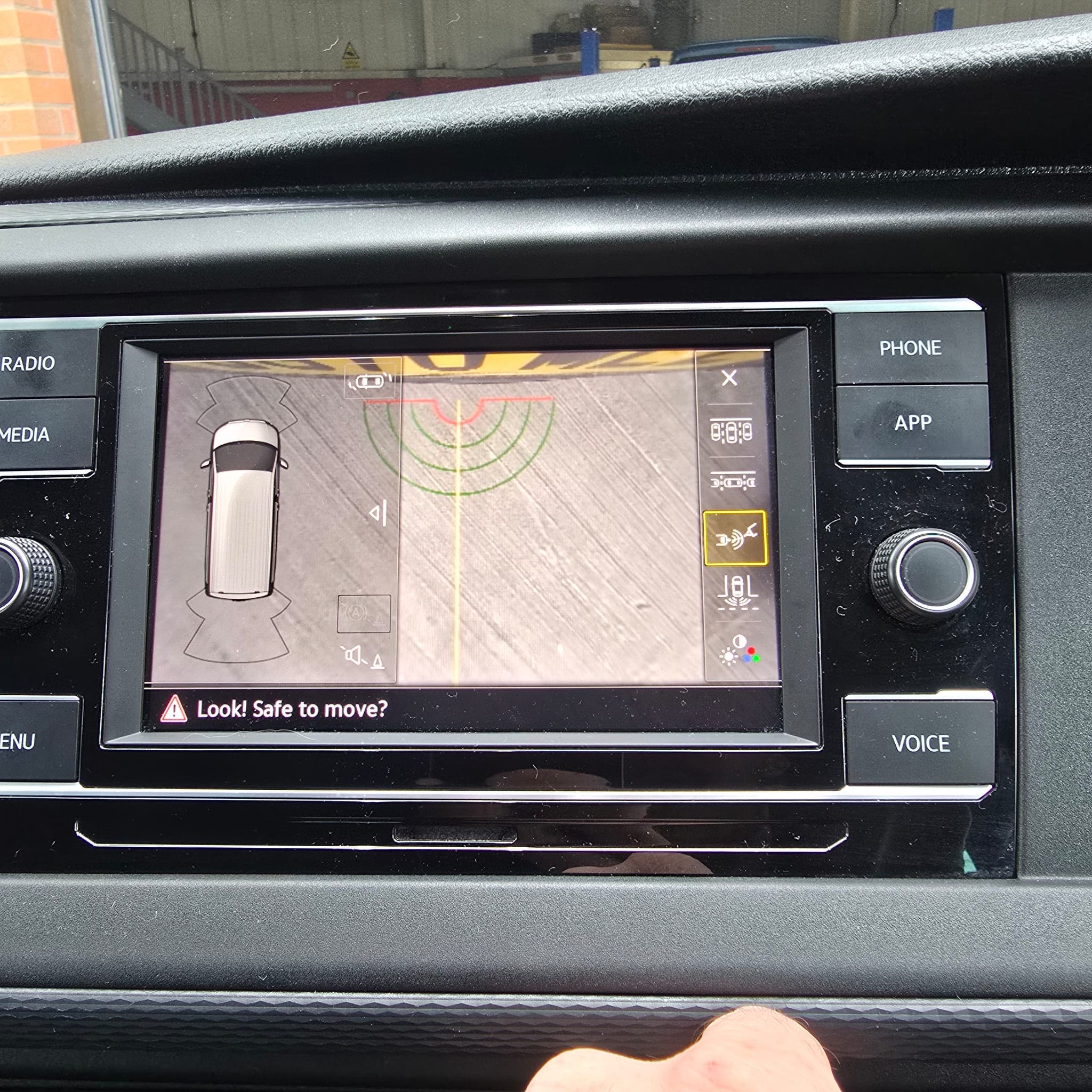 VW T6.1 camper van rear camera retrofit completed with guidance features enabled