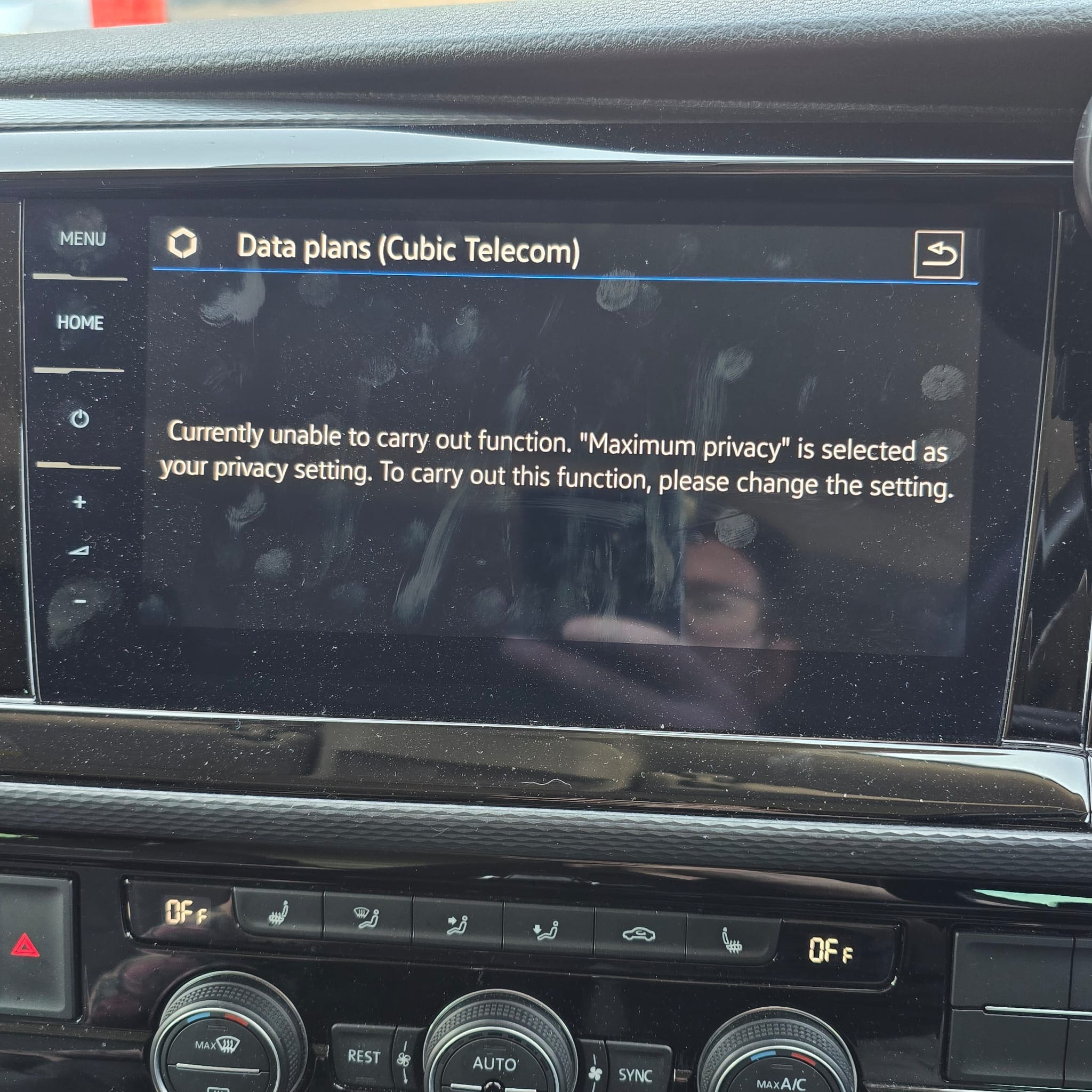 Final result showing VW T6.1 connected features working again after diagnostics