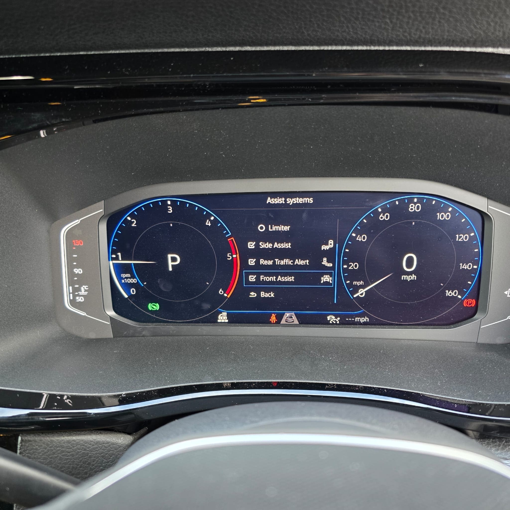 Workshop view of VW T6.1 during Side Assist and rear traffic alert retrofit work
