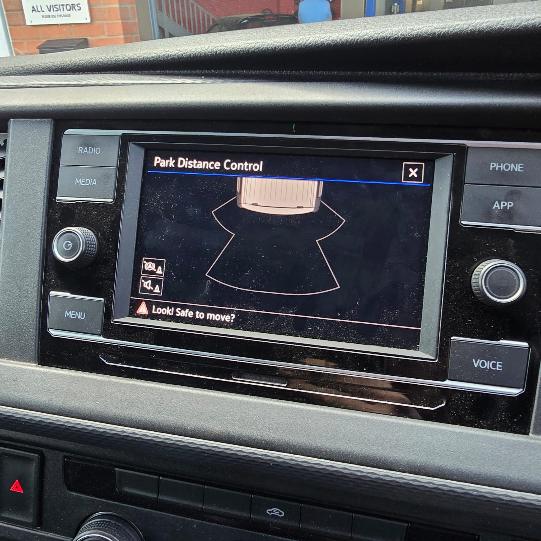 VW T6.1 rear parking sensor system showing OEM-style reversing assistance