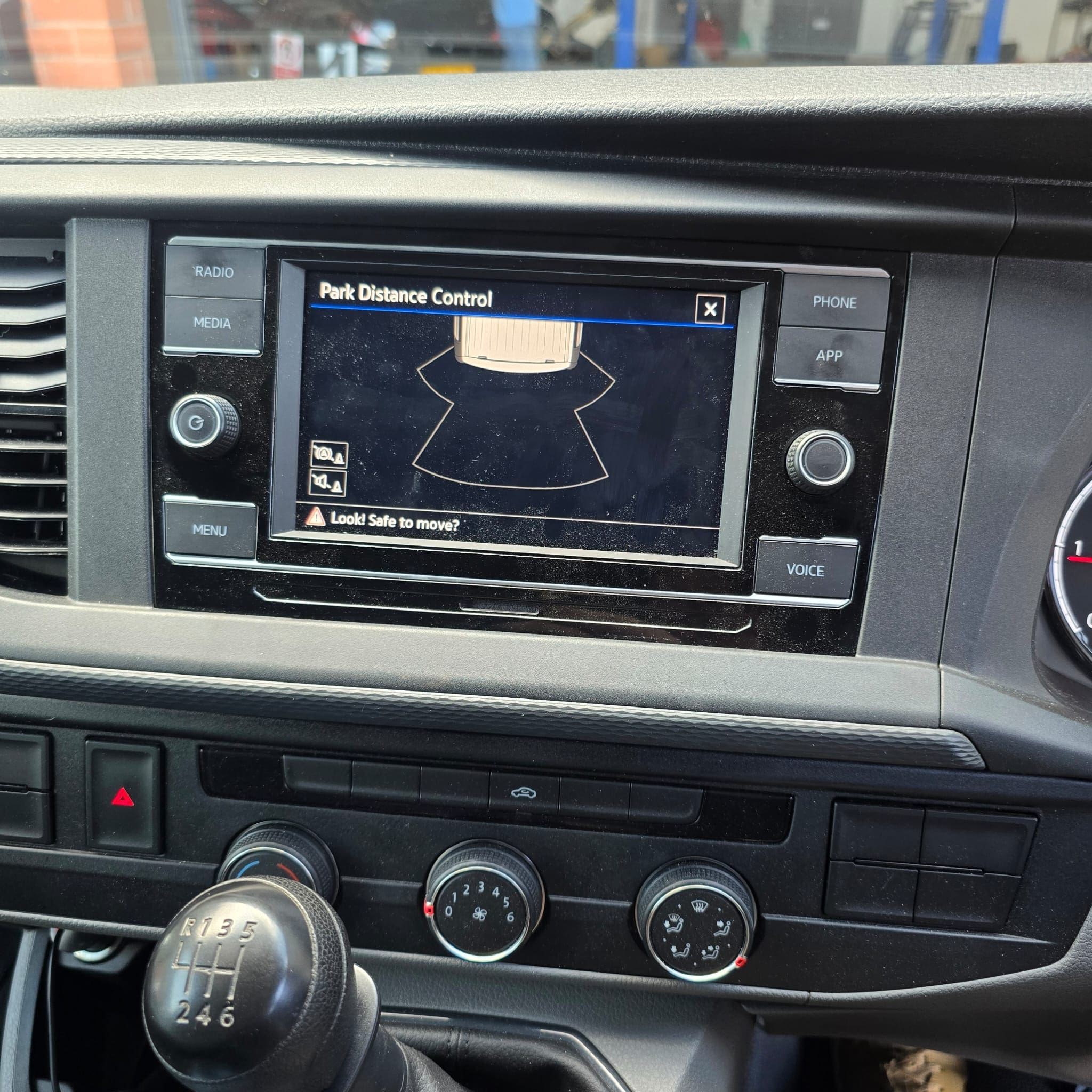 Completed rear parking sensor retrofit on VW T6.1 Transporter