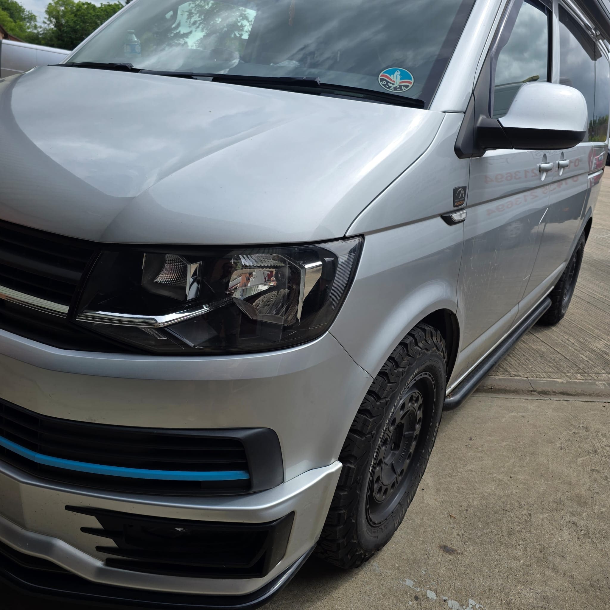 Completed VW Transporter T6 multimedia retrofit with Alpine screen and rear camera