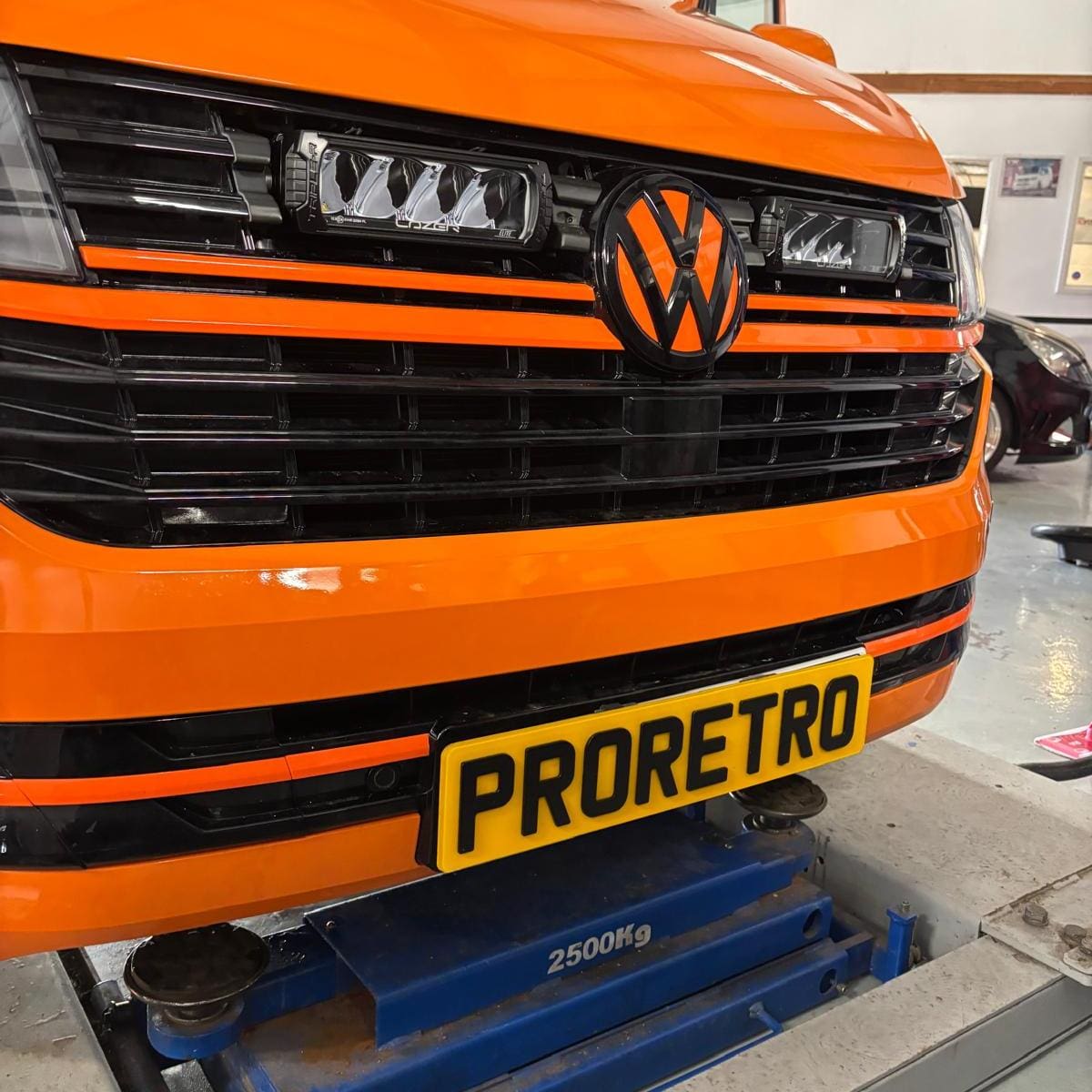 VW T6 lighting upgrade showing Lezer lights position and finished fitment