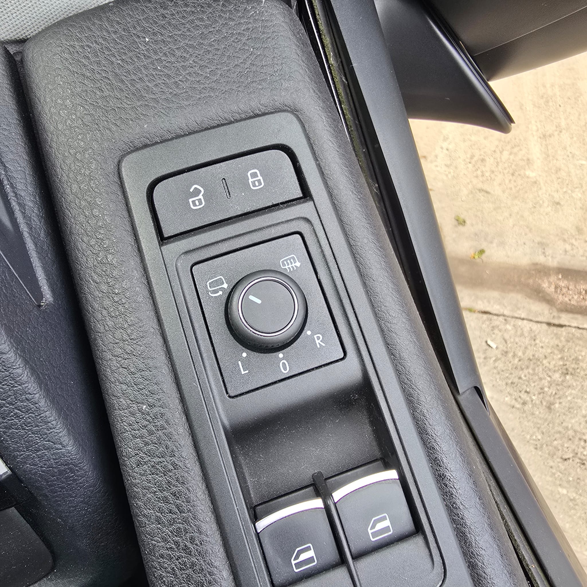 Close-up of VW T6 power folding mirror retrofit