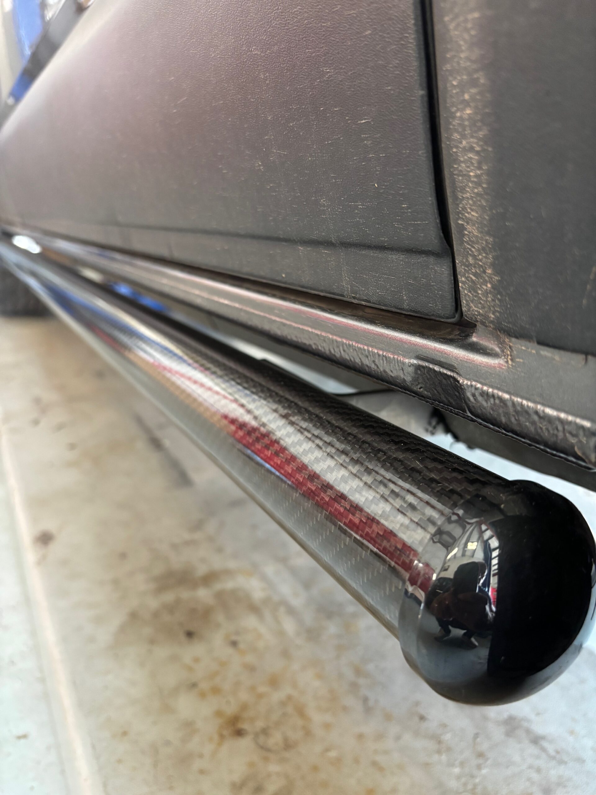 Close-up of genuine carbon fibre sidebars