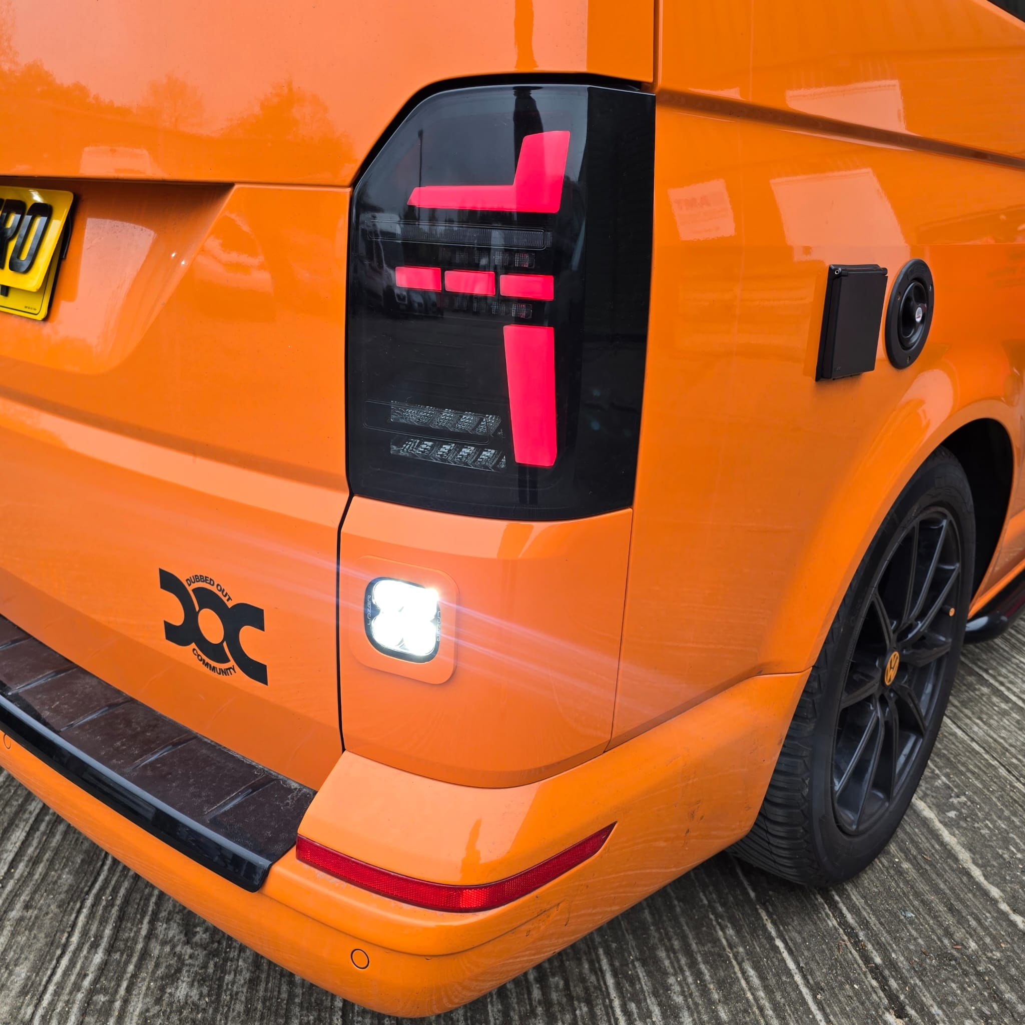 Rear trim section showing the Utility 25 light seated inside the custom pod