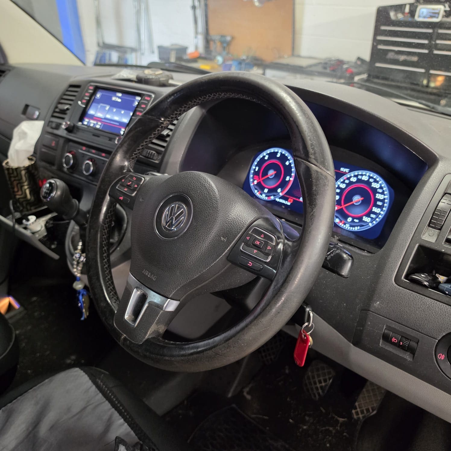 RCD360 Pro retrofit installed in VW Transporter T5.1 for a clean factory-style dashboard finish