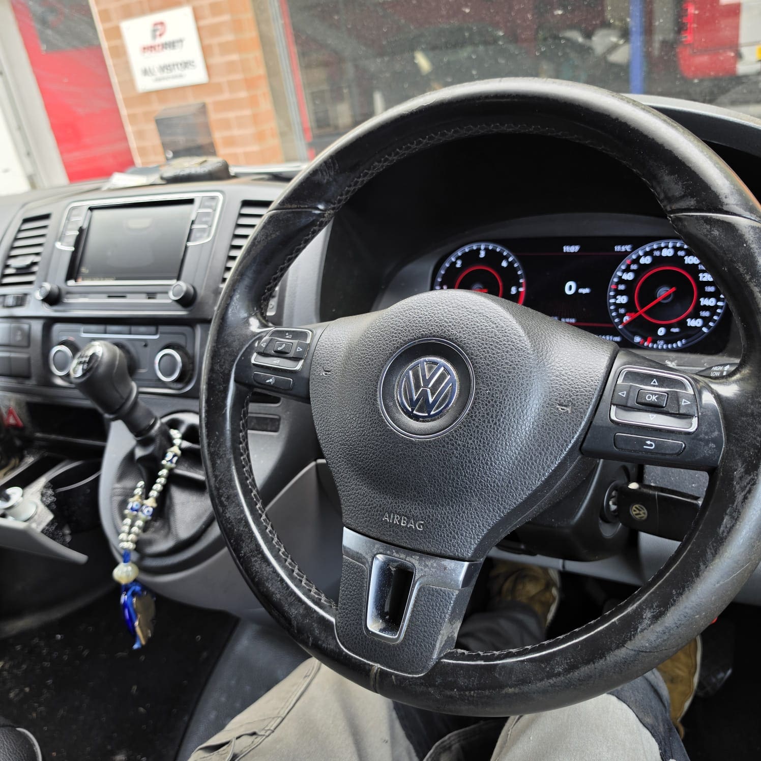 OEM-style radio upgrade in VW Transporter T5.1 with wireless CarPlay and steering wheel controls
