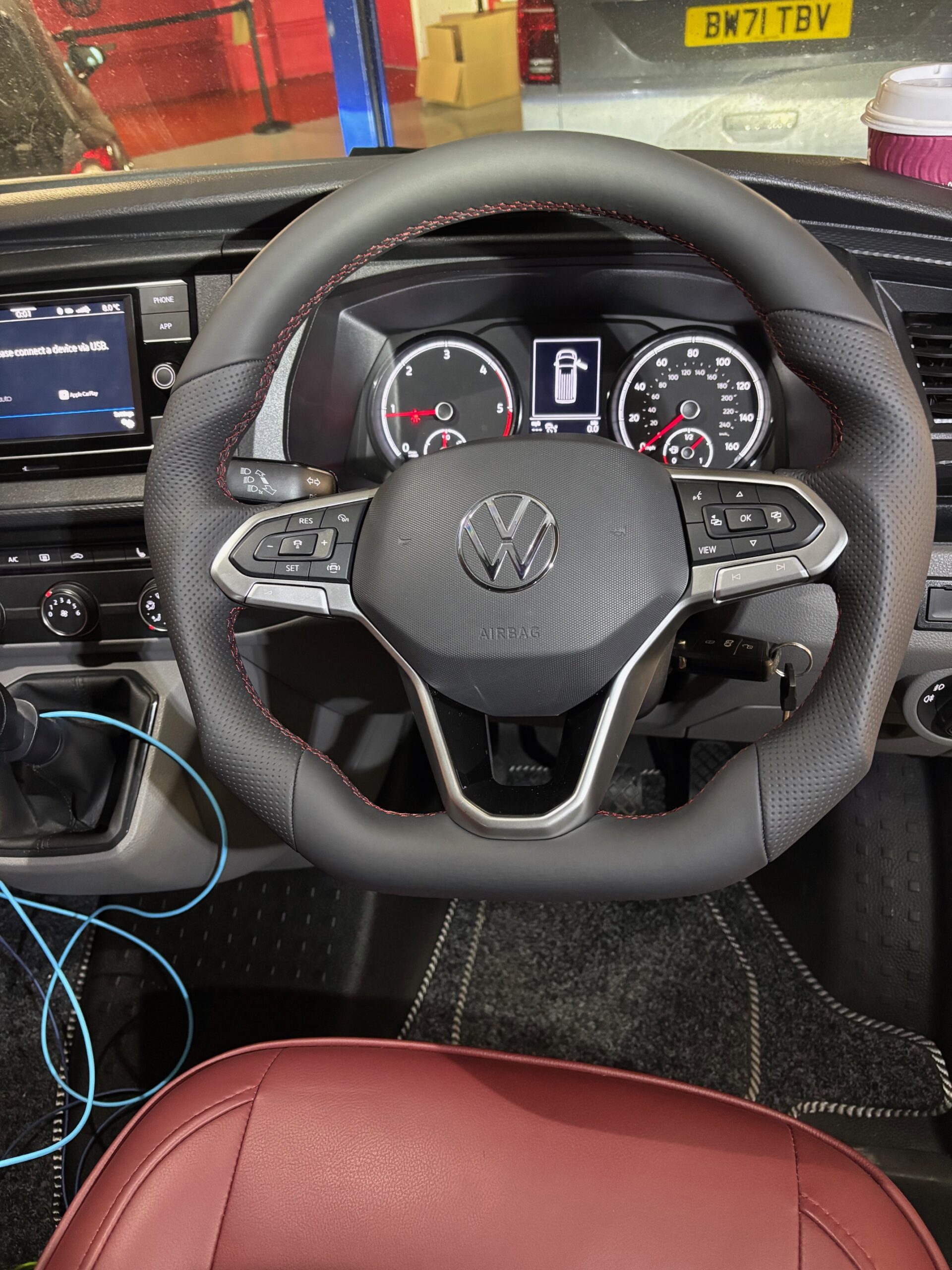 Leather Wrapped Steering Wheel VW T6.1