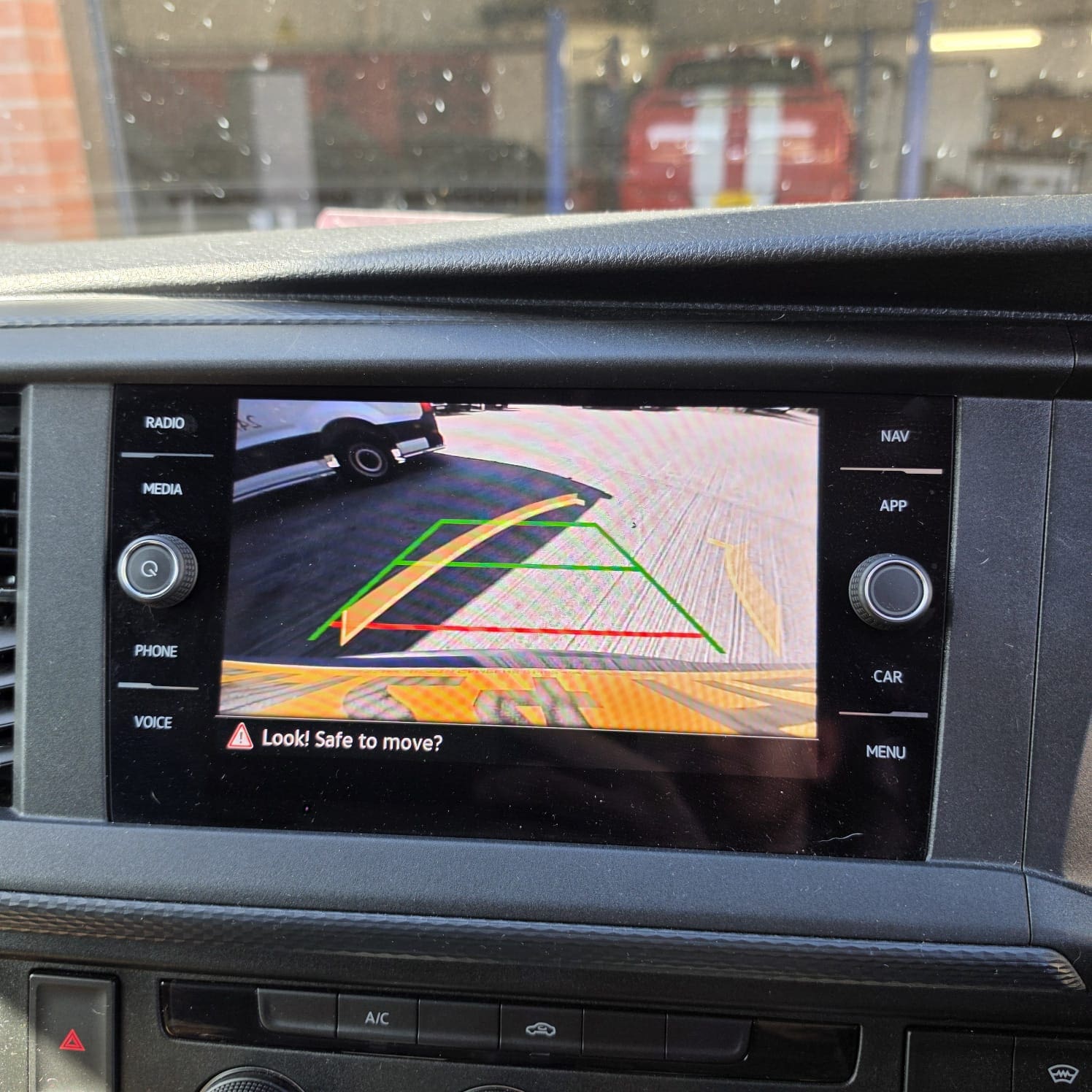 Rear camera display modes on a VW Transporter T6.1 Highline camper van