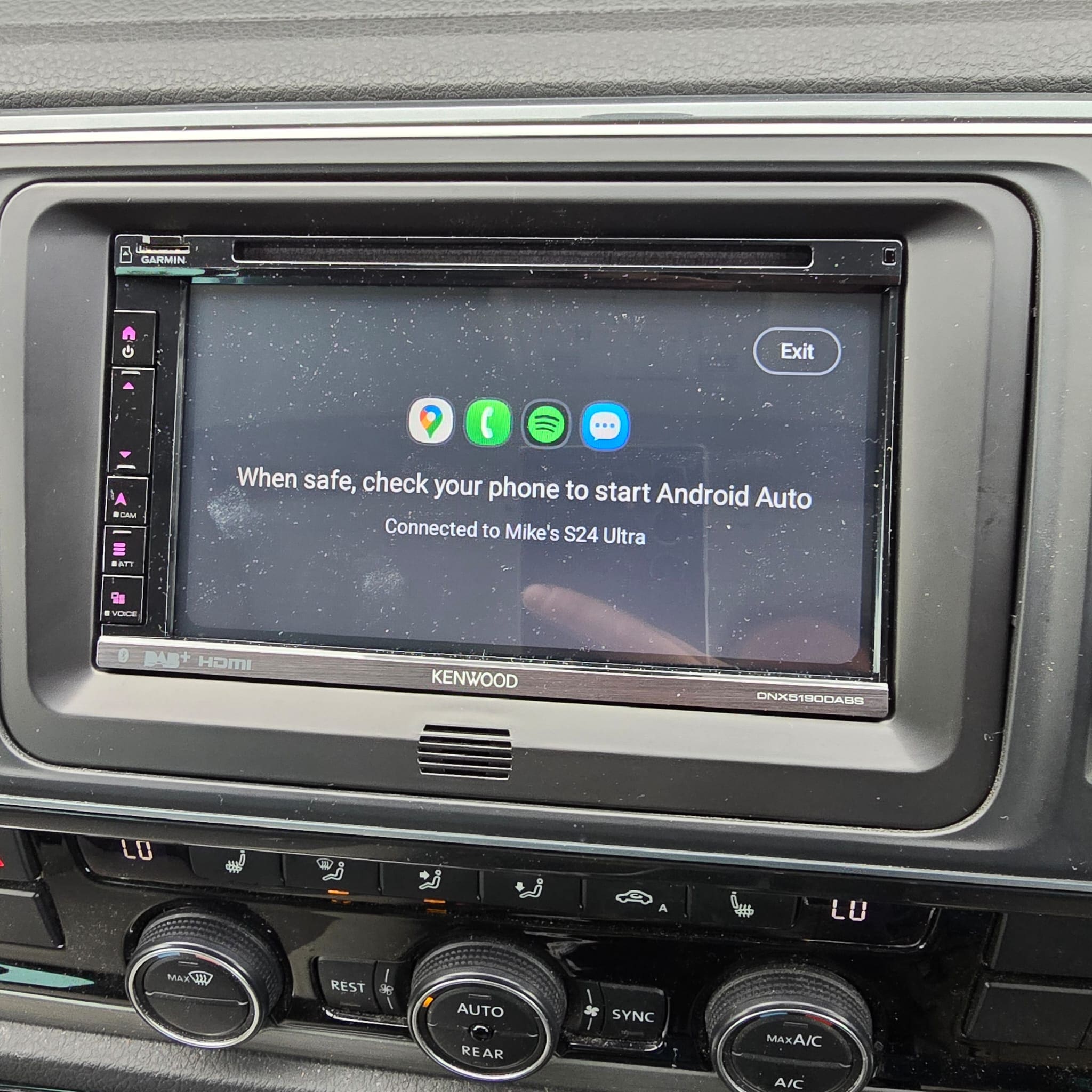 Finished Kenwood DNX5190DABS stereo upgrade fitted neatly in a Volkswagen Transporter T6 dashboard