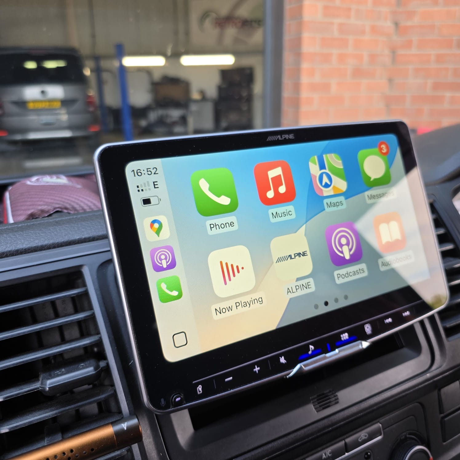 vw-t6-alpine-halo-upgrade-custom-speakers-blue-stitch-wheel