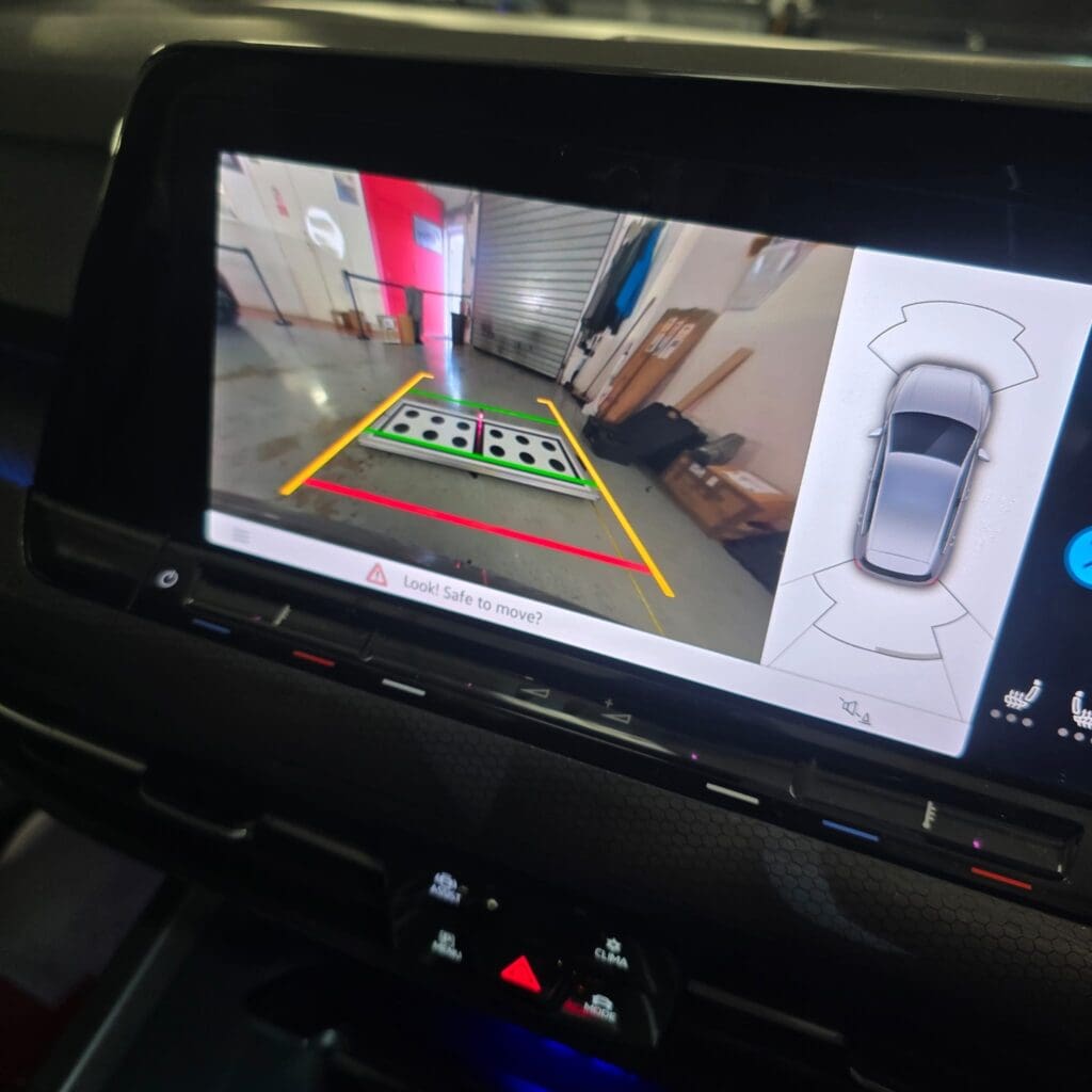 VW Golf MK8 Highline reversing camera retrofit integrated with factory display