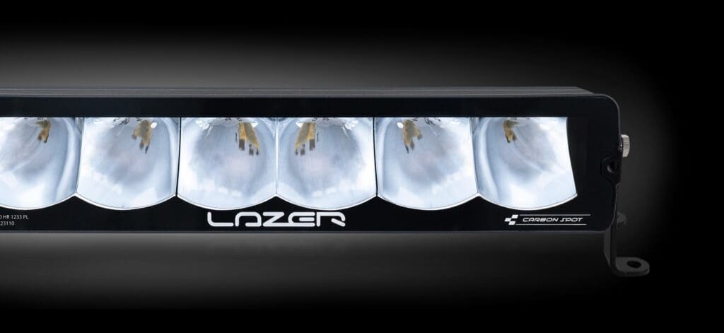 Lazer Carbon Series LED driving light designed for motorsport