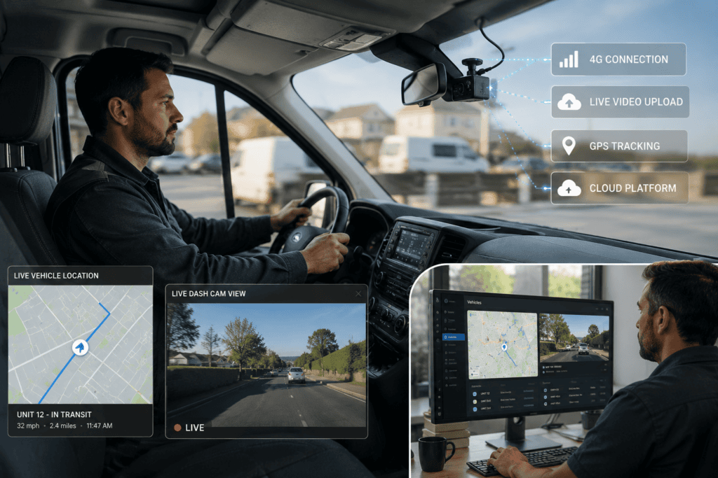 4G Dash Cam with Live GPS Fleet Tracking