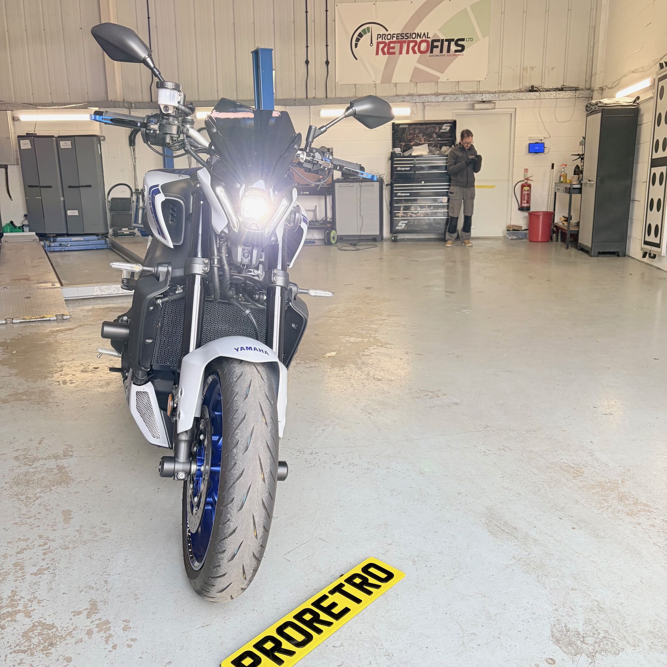 Workshop photo of Yamaha alarm wiring corrected after level sensor issue was traced